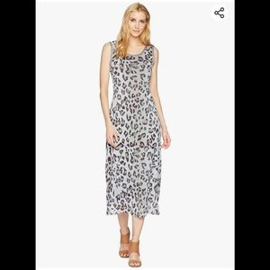 Silver Leopard Print Maxi Dress